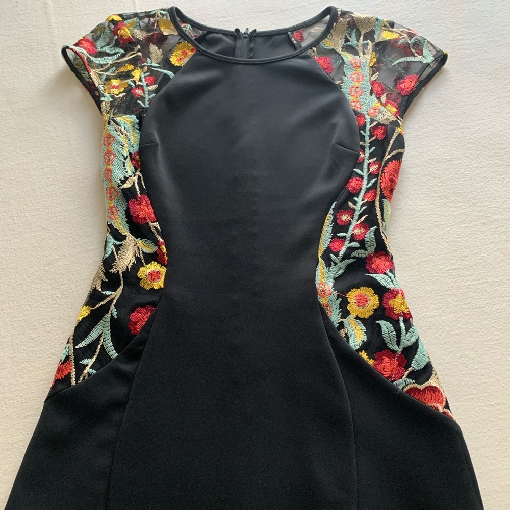 Black dress with Floral Lace Design